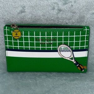 kate spade Green Wallet with Tennis Racket & Tennis Ball